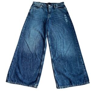 Gap Baggy Jeans Medium Wash Wide Leg Denim High Rise 10/30R 524634-00-1